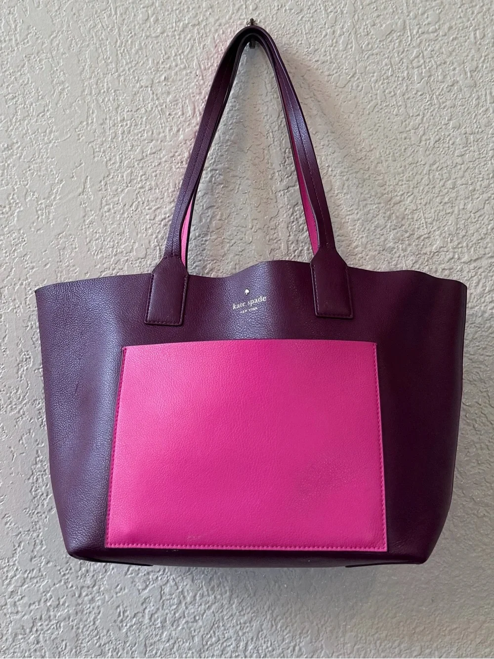 Kate Spade Reversible Jones Street Posey Tote Mulberry Pink